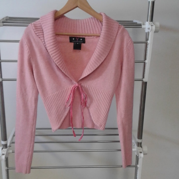 American Jeans Sweaters - American Jeans pink  cardigan w/ tie front